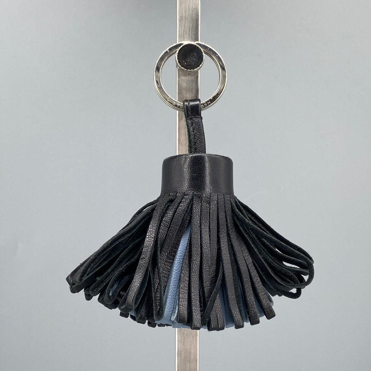 Hermes Leather Tassel Bag Charm Black