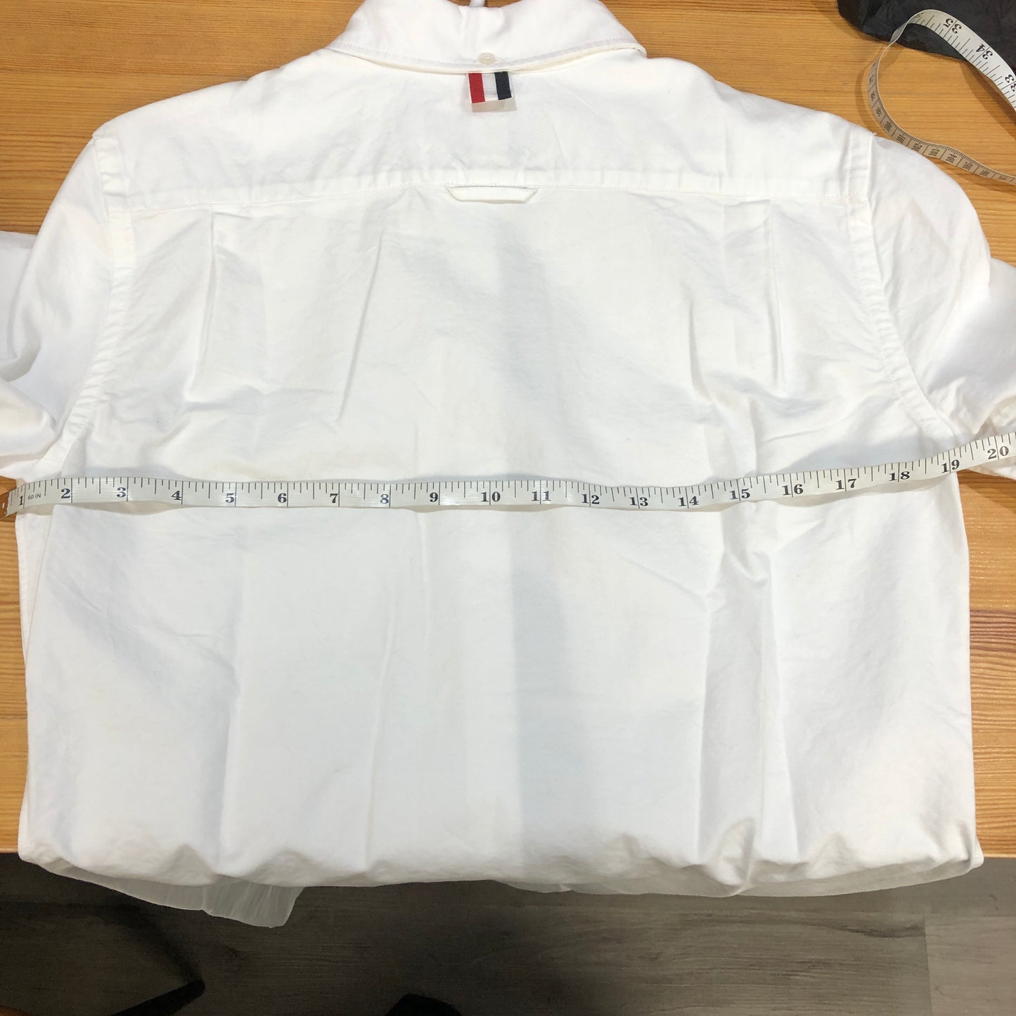 Thom Browne White Cotton Striped Cuff Shirt Dress 42