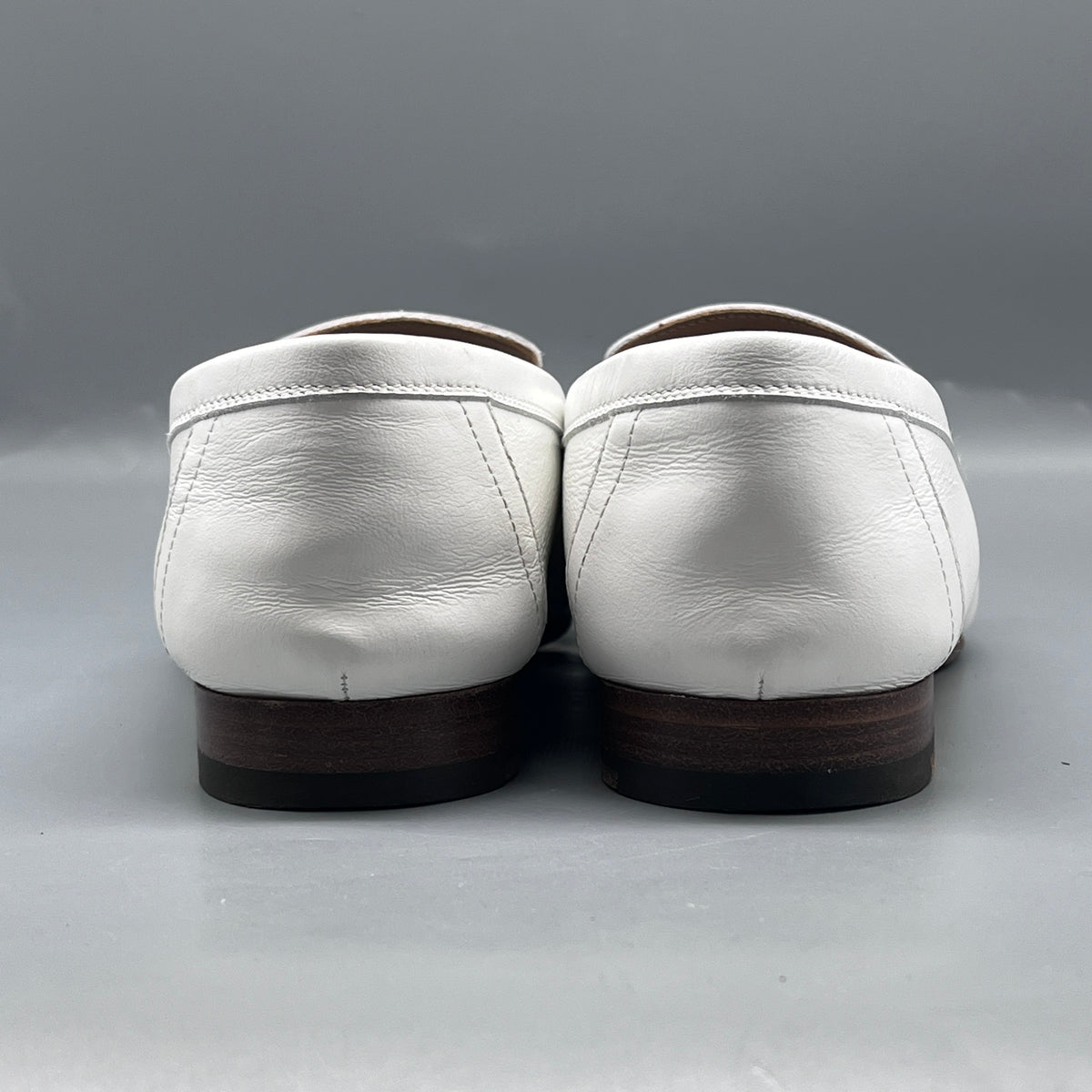 Hermes White Leather Women Fringe Loafers Size 36.5