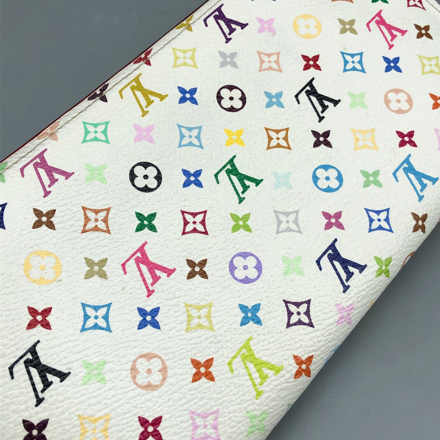 Louis Vuitton White Multicolor Monogram Zip Around Long Wallet