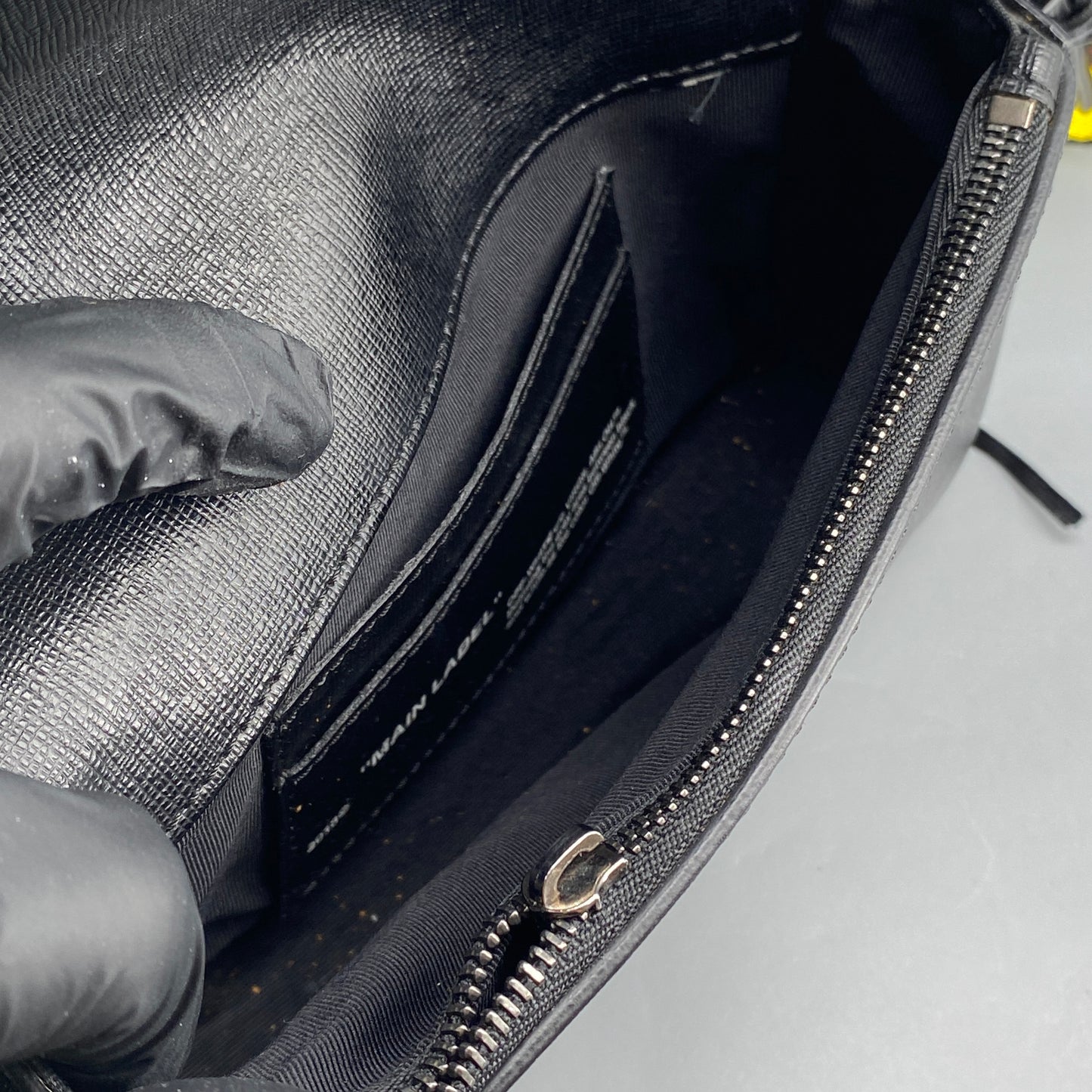 Off White Black Diagonal Stripe Leather Crossbody Bag