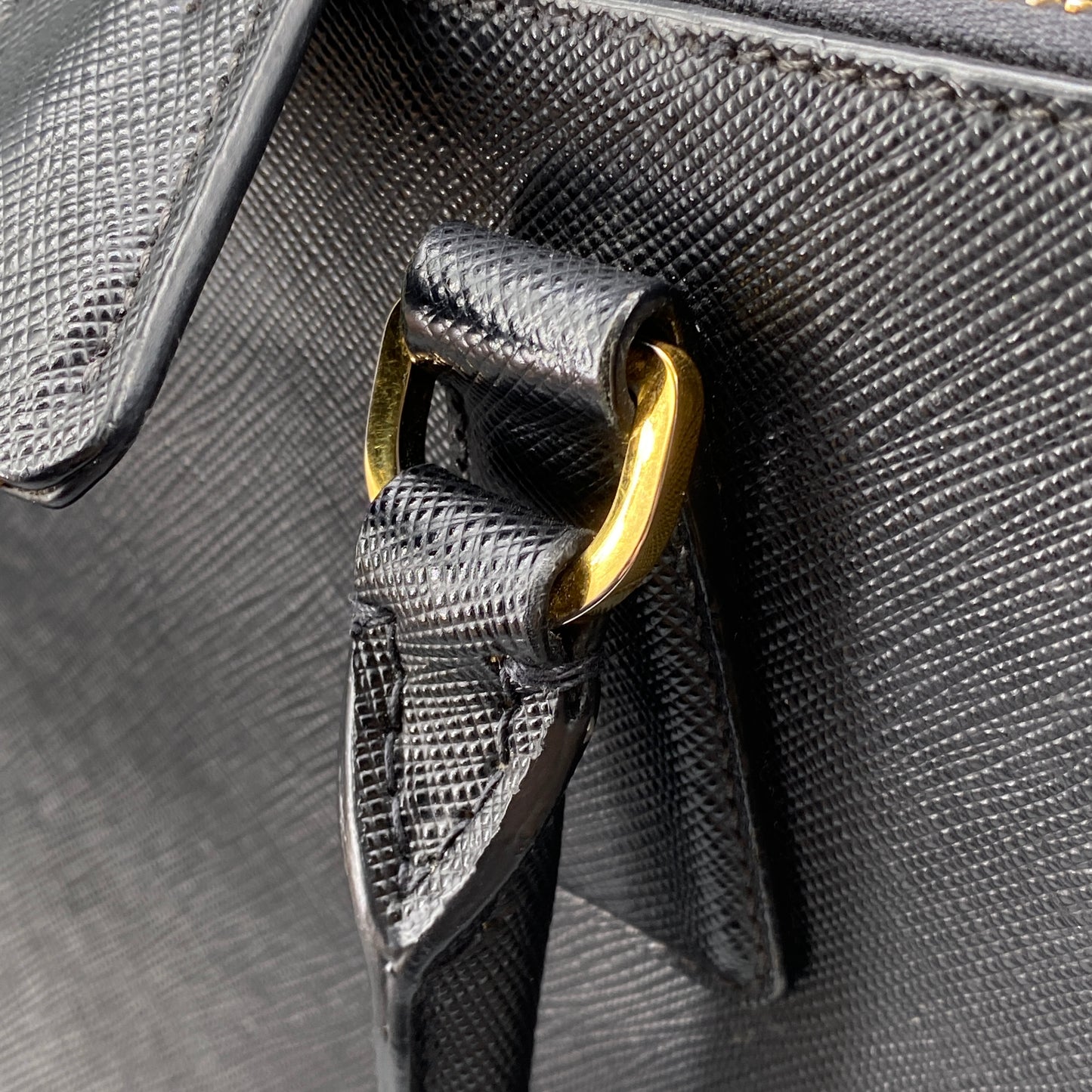 Prada Saffiano Leather  Galleria Tote Bag Black