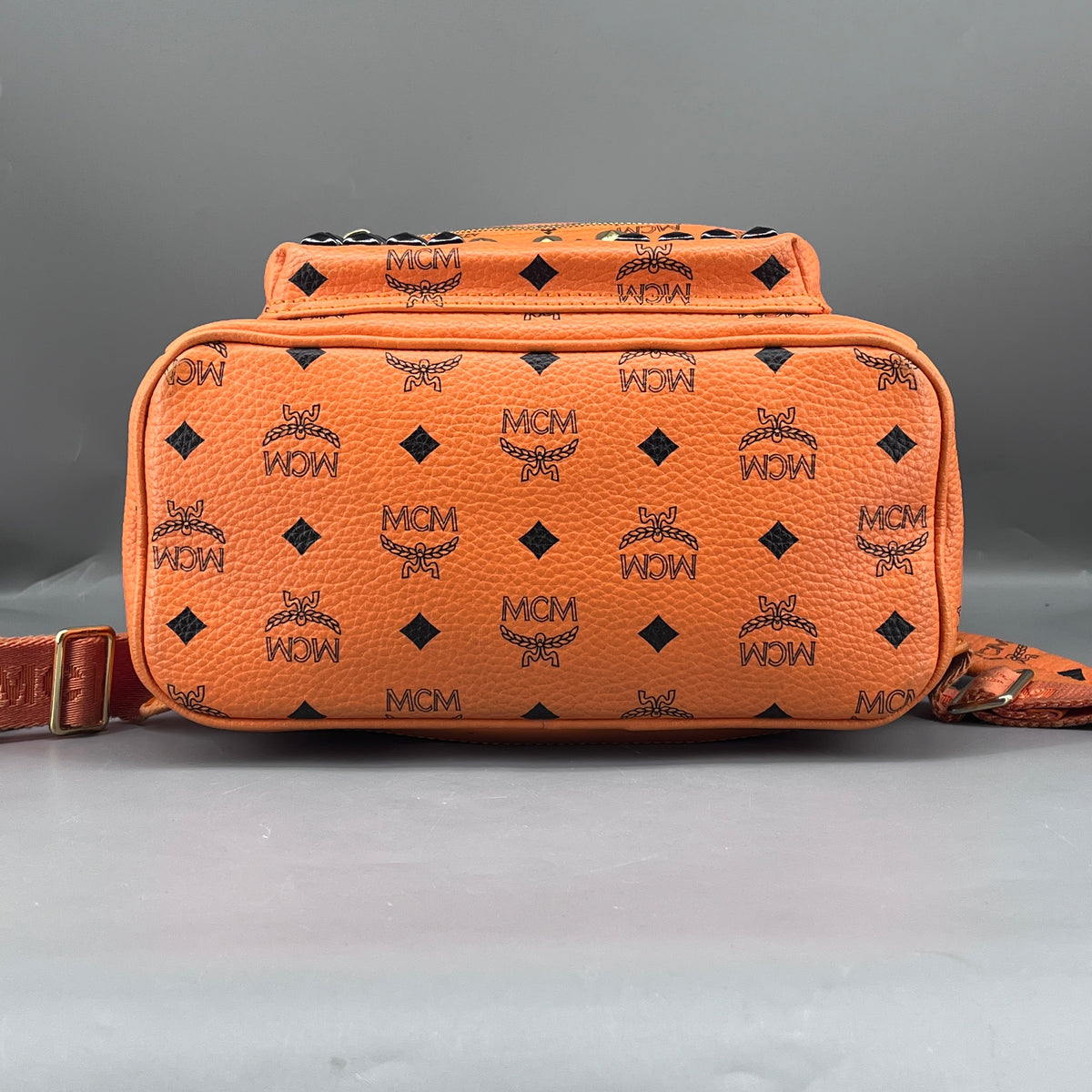 MCM Orange Visetos Backpack