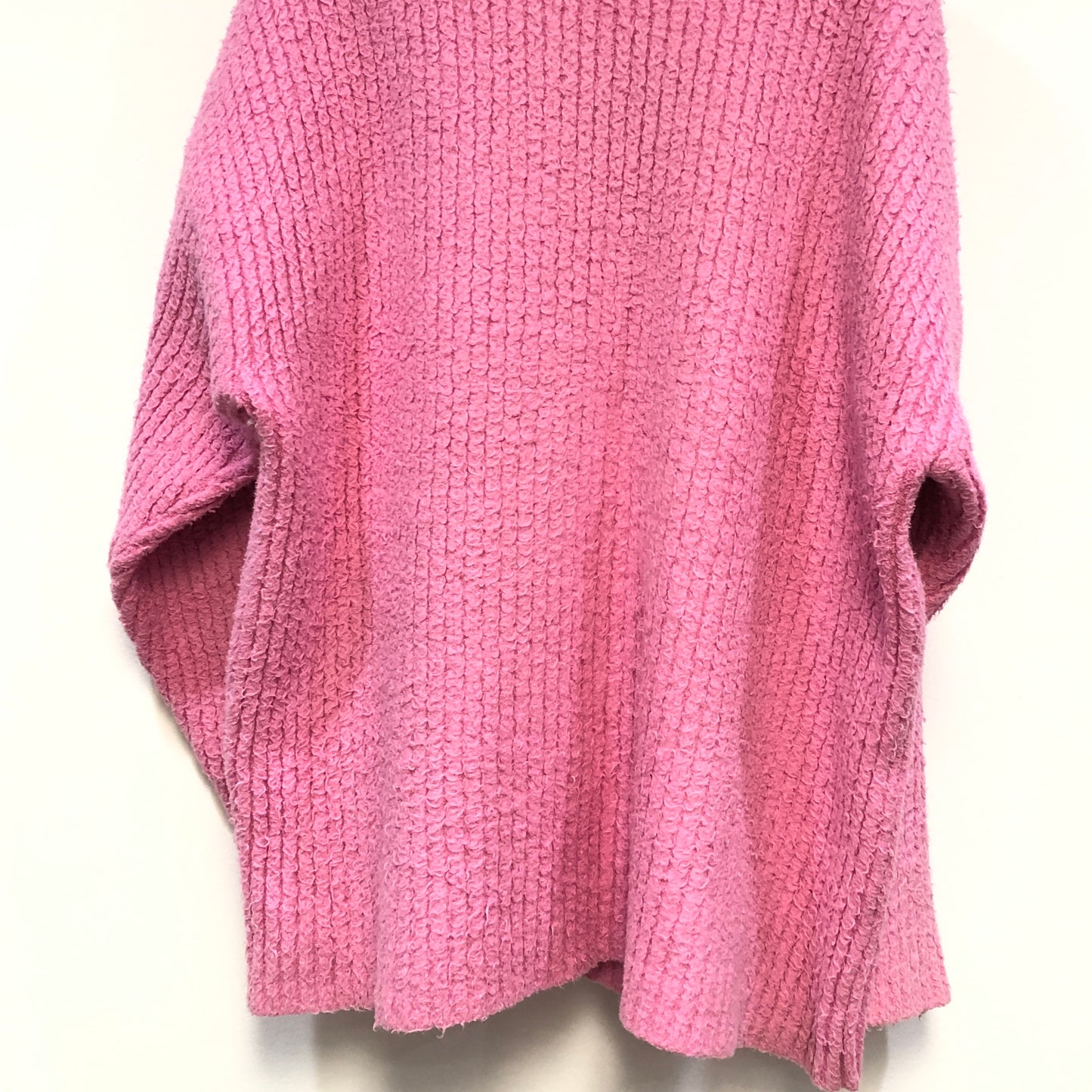 Balenciaga Sage Pink Ribbed Knit Logo Embroidery Oversized Crew Neck Sweater Size S