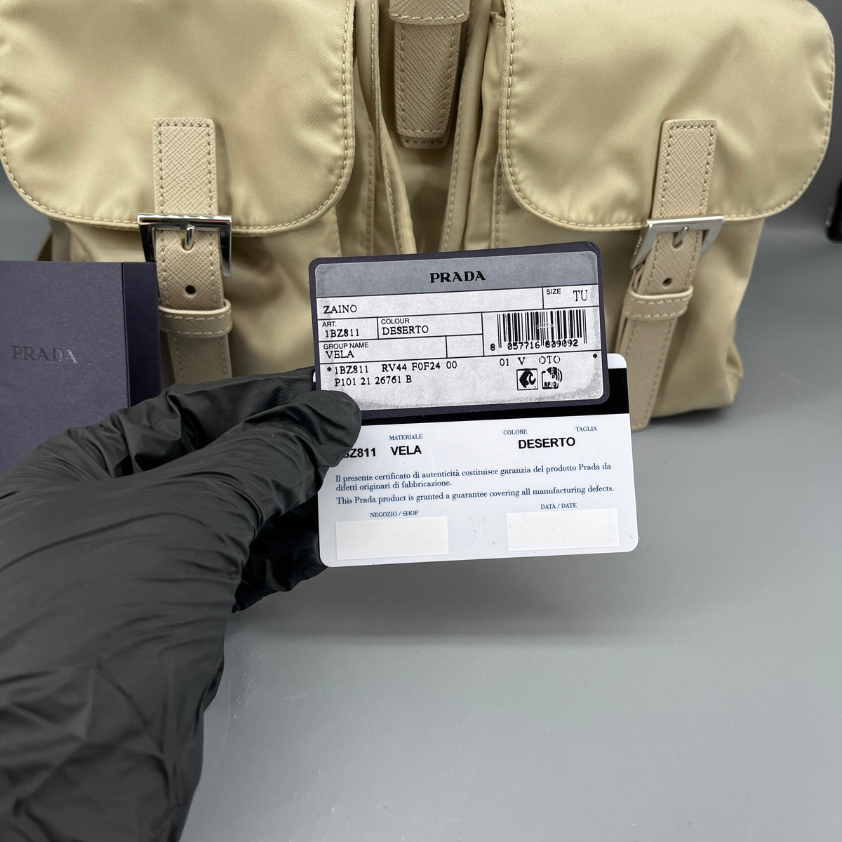 Prada Yellow beige nylon Backpack