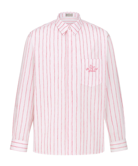 Christian Dior And HYLTON NEL Oversized Pink White Shirt size 39