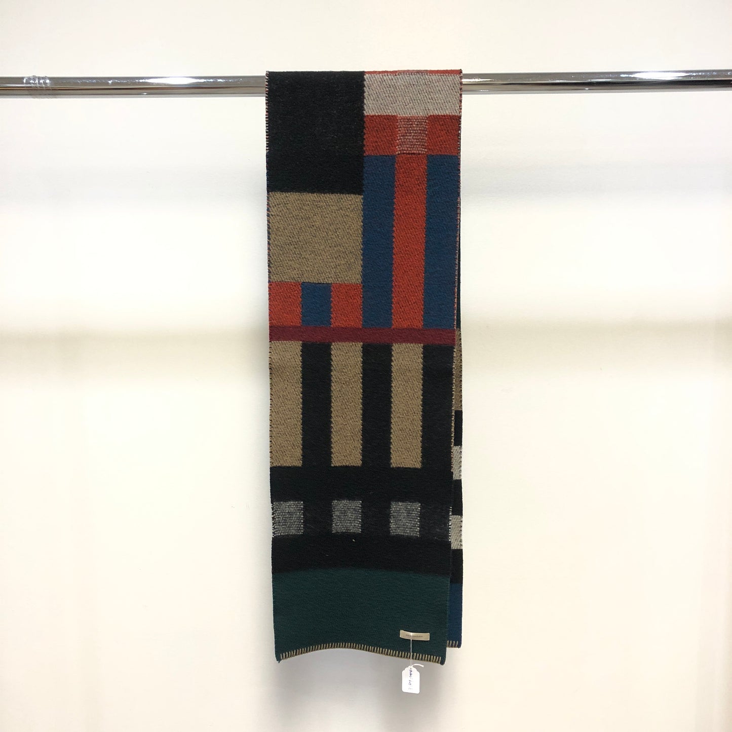 Burberry Multi‑Color Geometric Block Knit Scarf 182×30cm