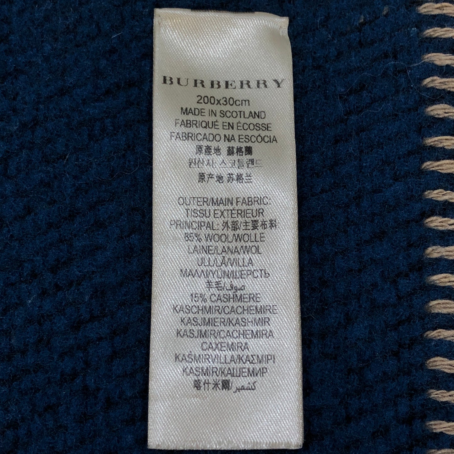 Burberry Multi‑Color Geometric Block Knit Scarf 182×30cm