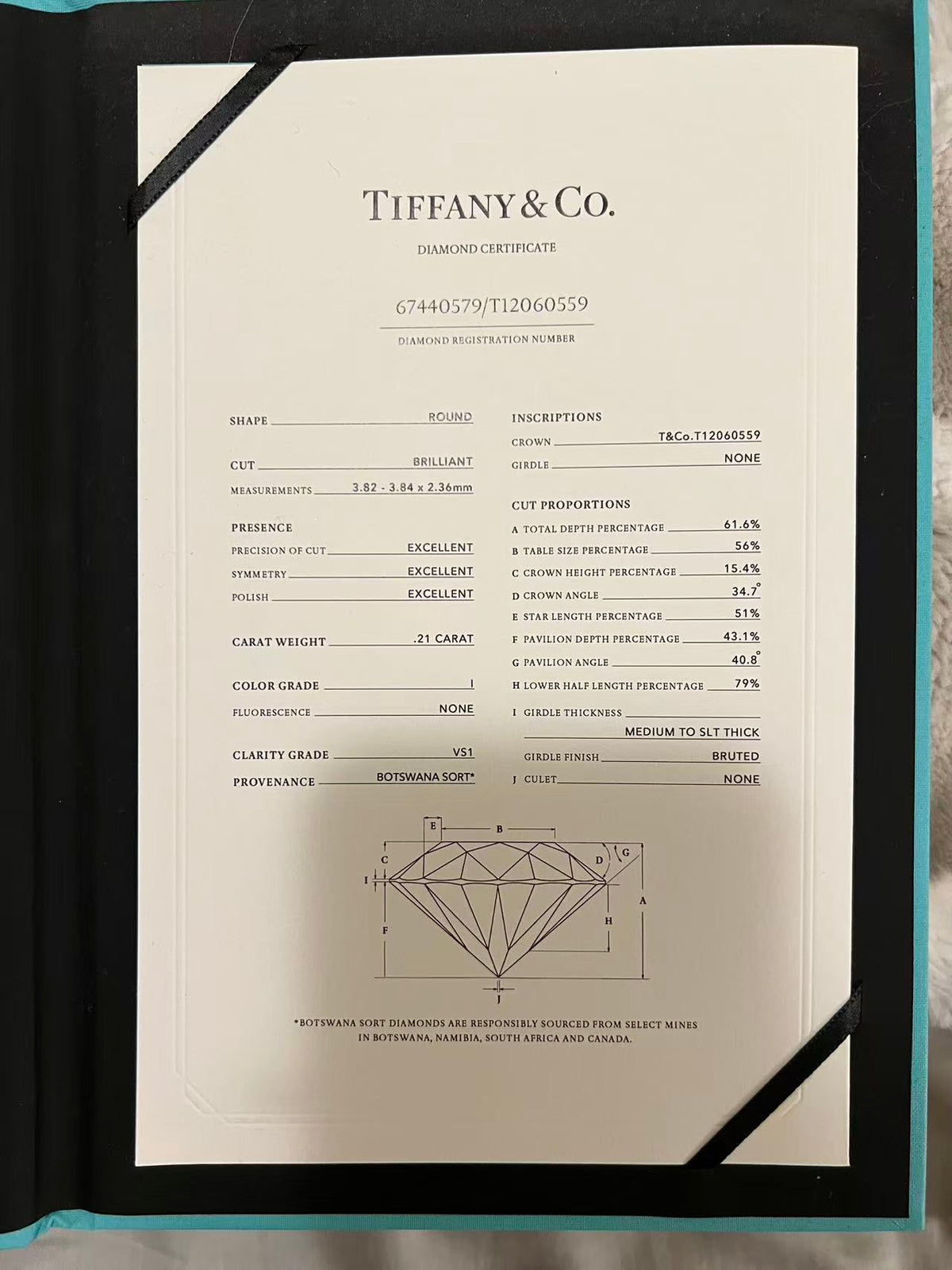 Tiffany & Co Pt950 Diamond Ring 51mm 0.21 Carat