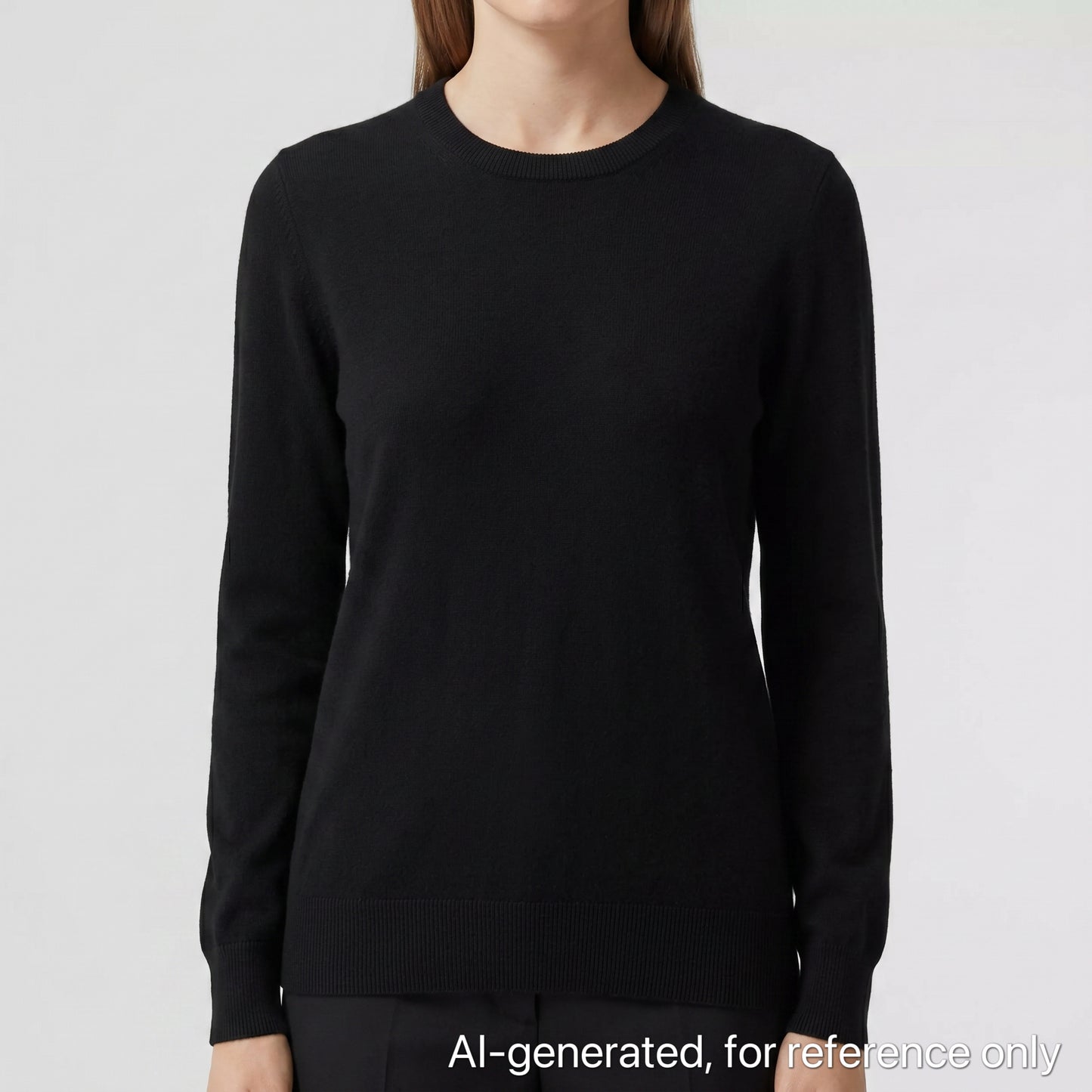 Burberry Brit Crew Neck Wool Knit Sweater Size M Black P2P 19.5-22 Inches