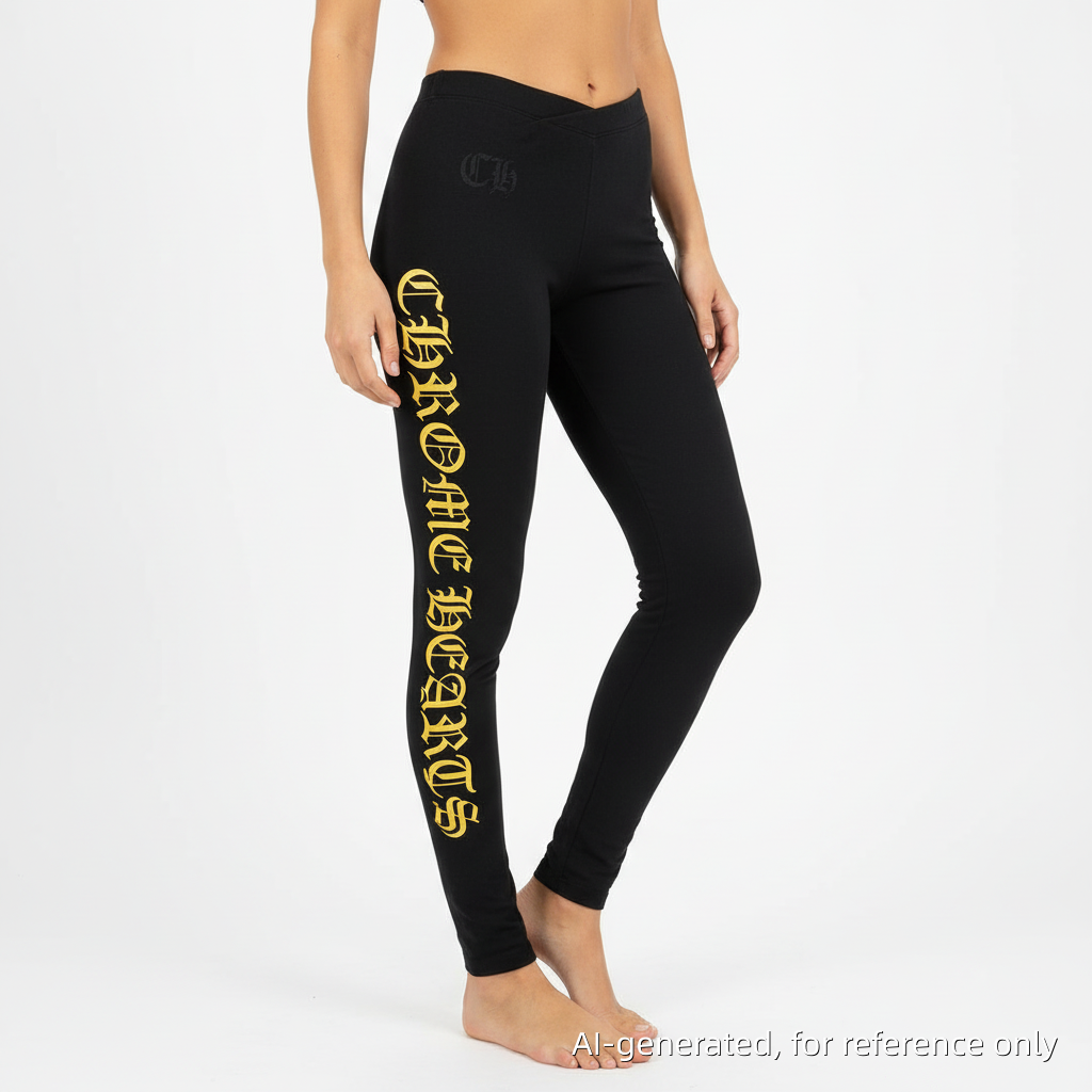 Chrome Hearts Script Logo Sweatpants with Yellow Graphic Print