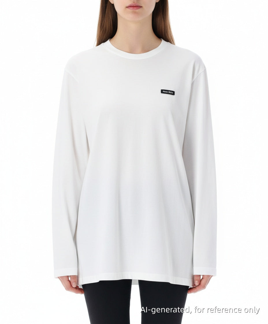 Miu Miu Long Sleeve T-Shirt White Size M