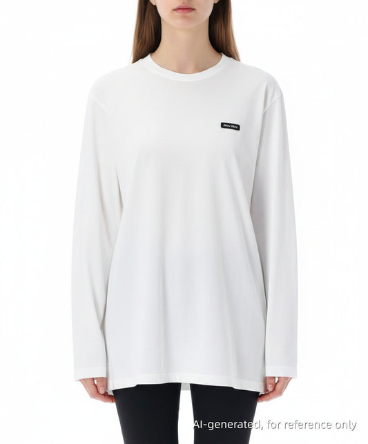 Miu Miu Long Sleeve T-Shirt White Size M