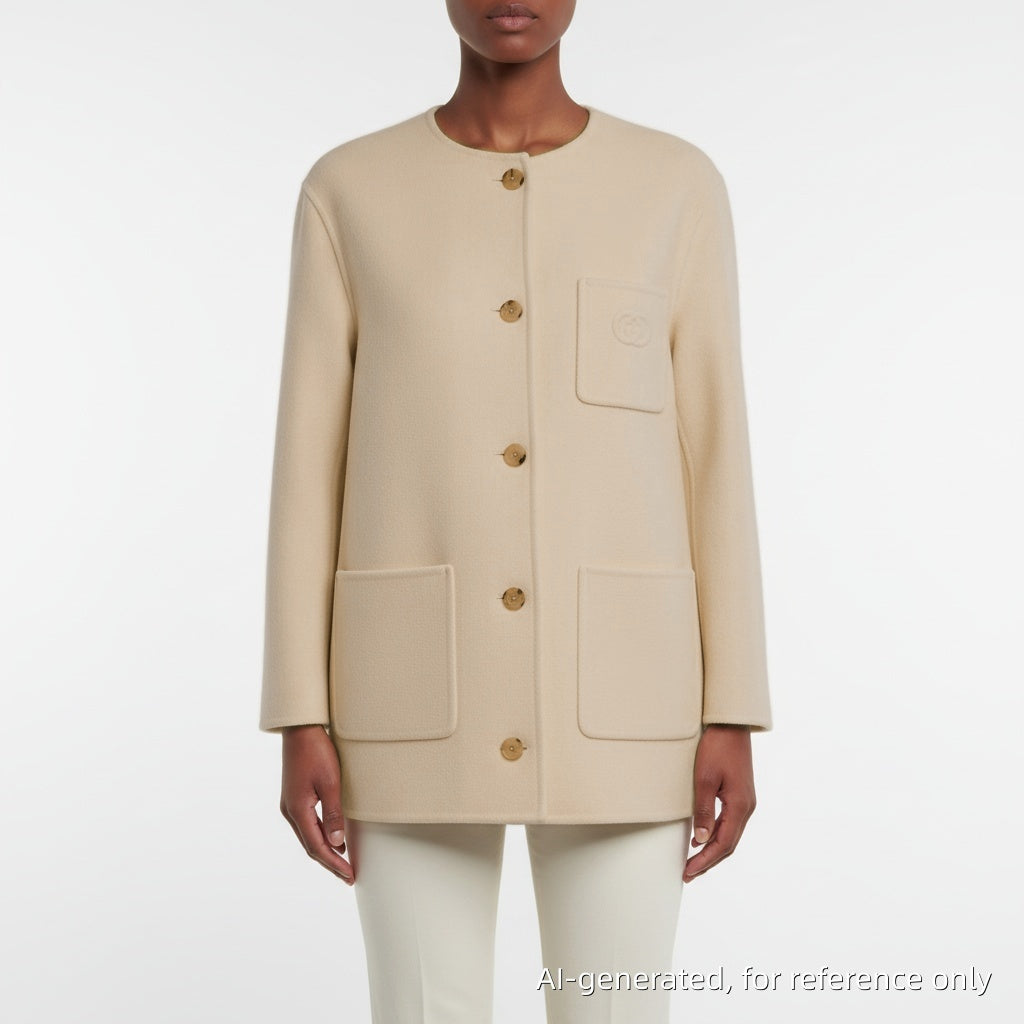 Gucci Wool Cardigan Jacket Size 40 Beige