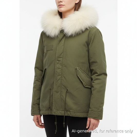 Mr & Mrs Italy Fur Trim Parka Size XS Green
