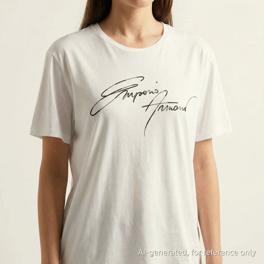 Emporio Armani White Signature Print T-Shirt Size L