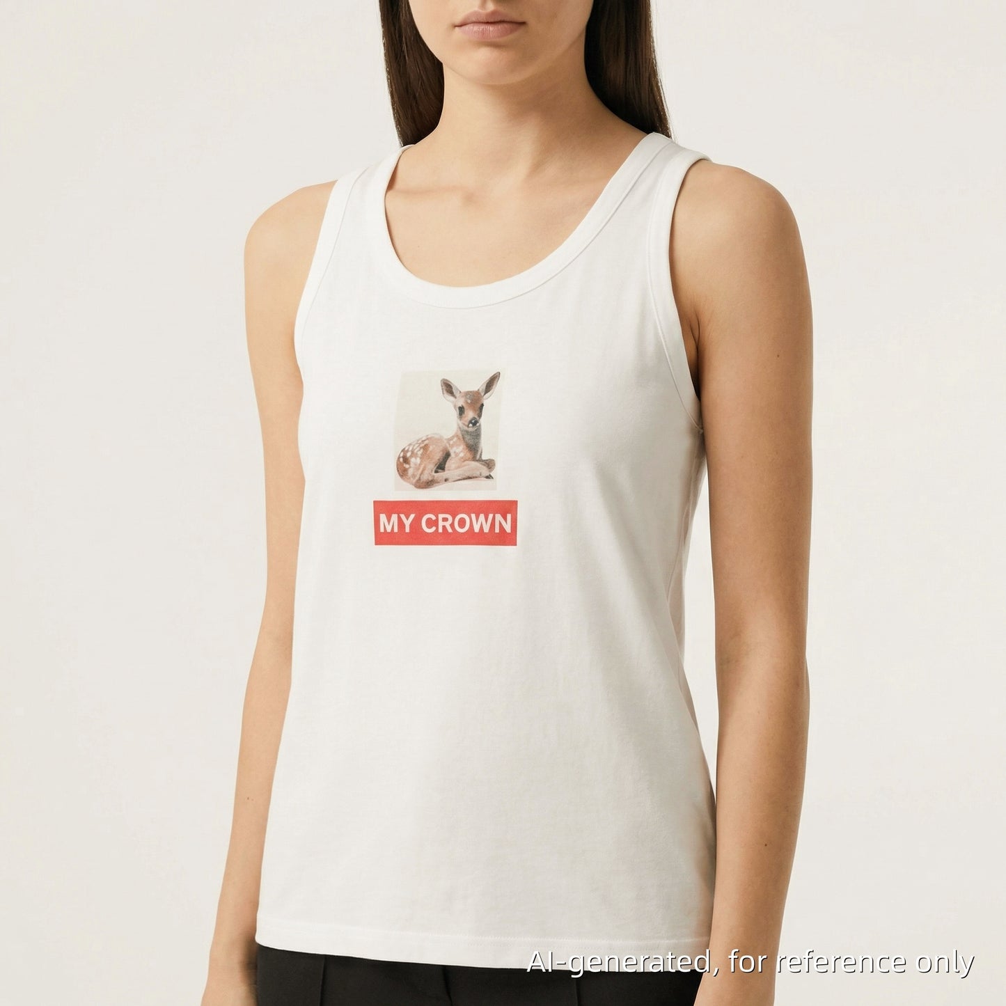 Burberry White Deer Graphic Tank Top Size M