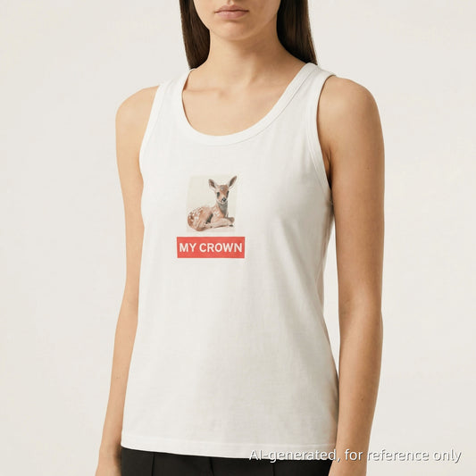 Burberry White Deer Graphic Tank Top Size M