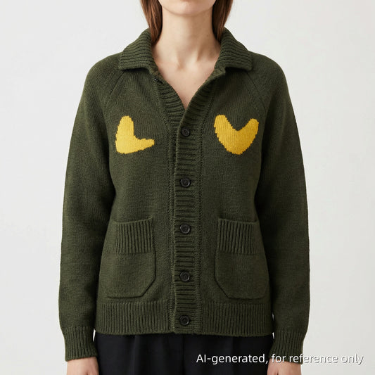 Louis Vuitton Dark Green Tiger Intarsia Cardigan Size XS