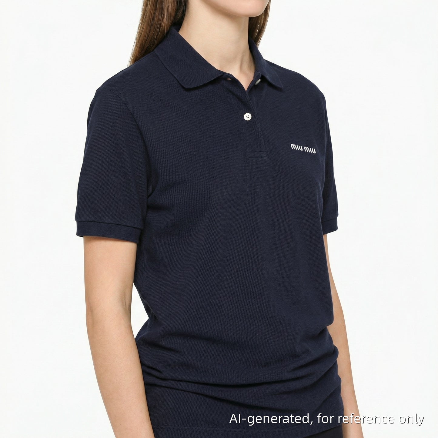 Miu Miu Dark Blue Short Sleeve Polo Shirt