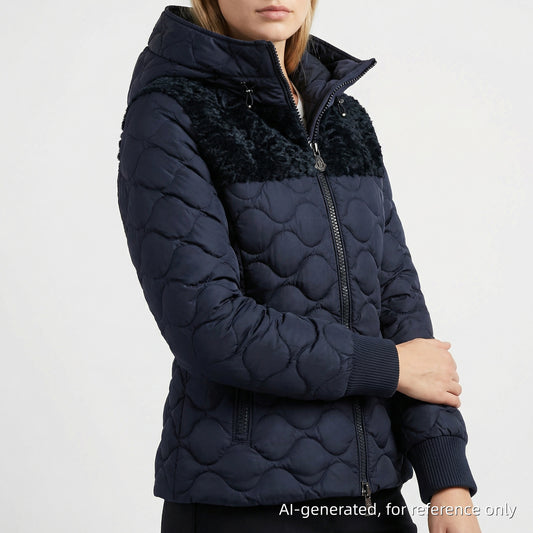 Moncler Dark Blue Quilted Down Jacket Size 00