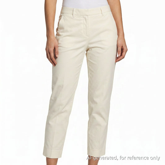 Miu Miu White Cotton-Blend Cropped Trousers Size 38