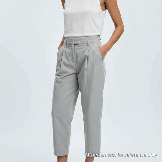 Brunello Cucinelli Light Blue Pleated Cropped Trousers Size 38