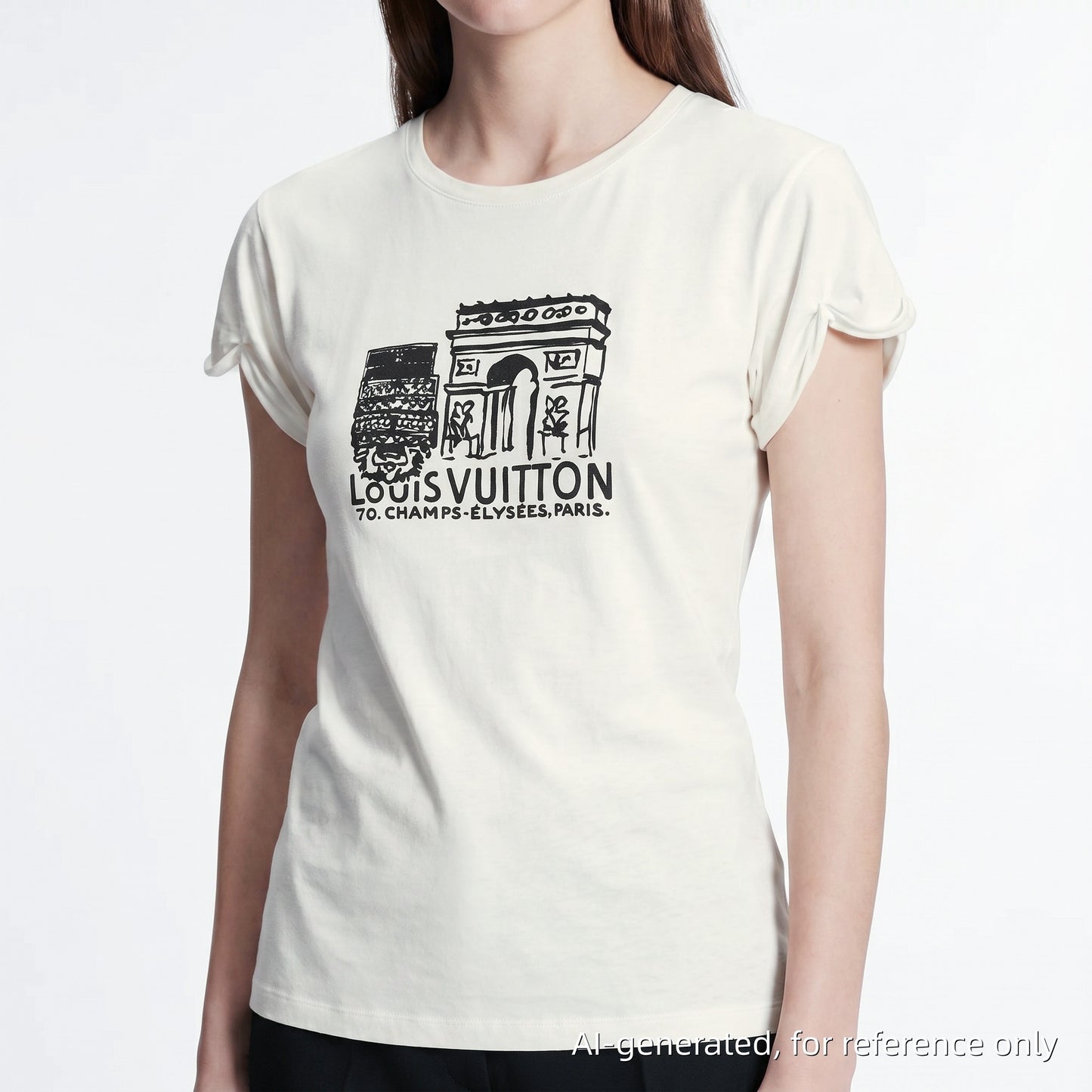 Louis Vuitton White Arch of Triumph Print T-Shirt Size S