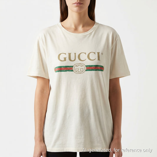 Gucci White Web Stripe & Floral Print T-Shirt Size XS