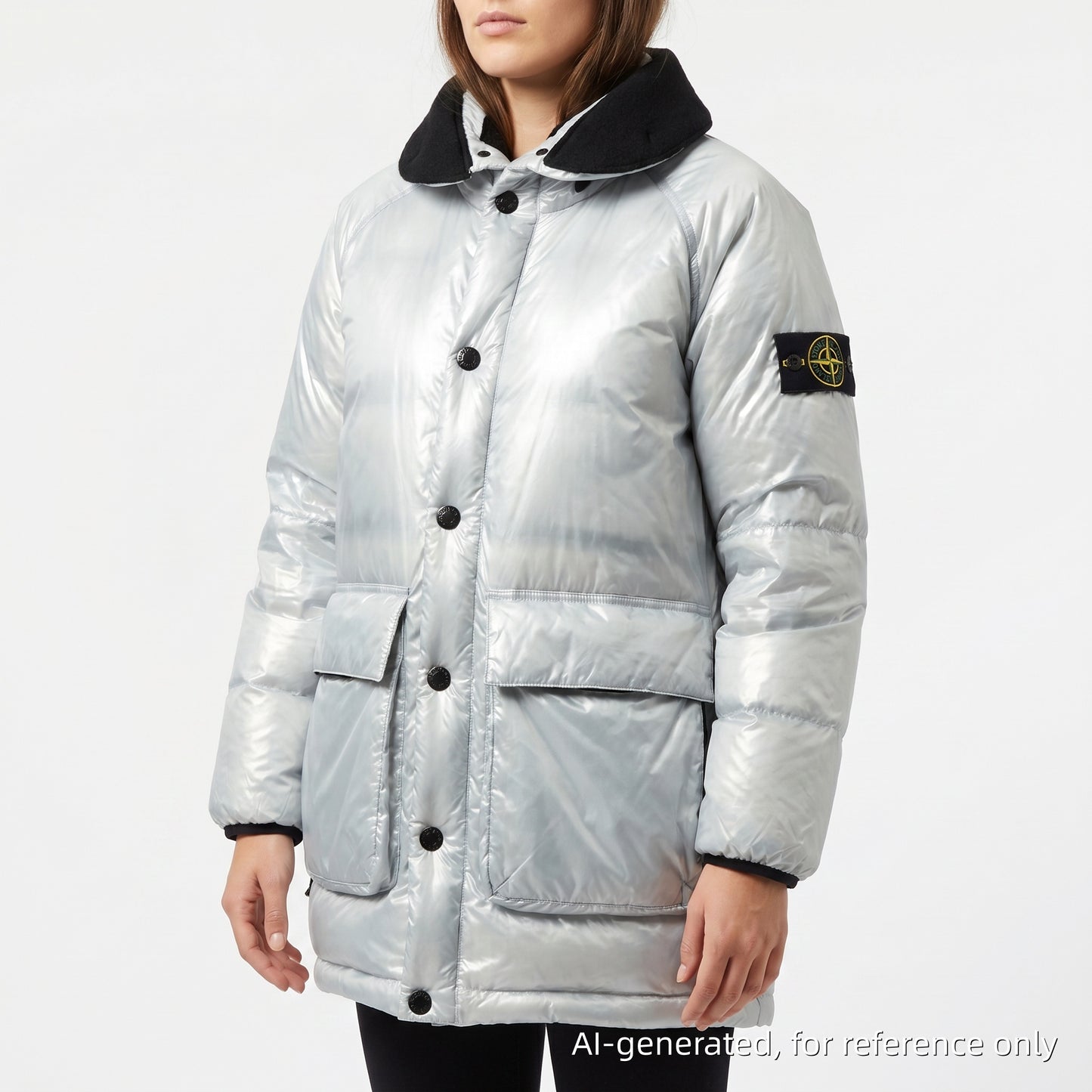Stone Island Light Blue Pertex Down Parka Size S