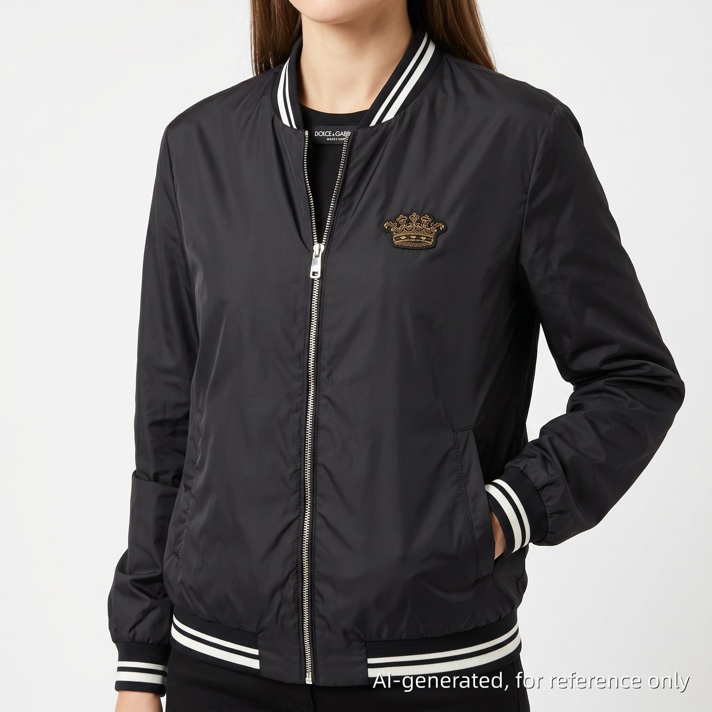 Dolce & Gabbana Black Bomber Jacket size 48