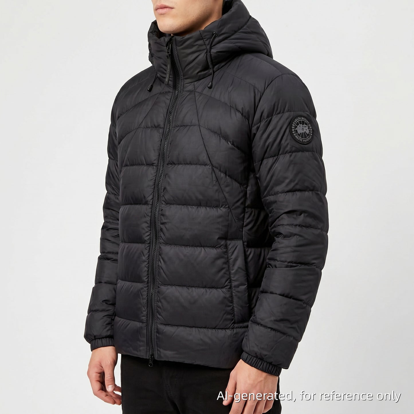 Canada Goose Black Hooded Down Jacket Size 3XL