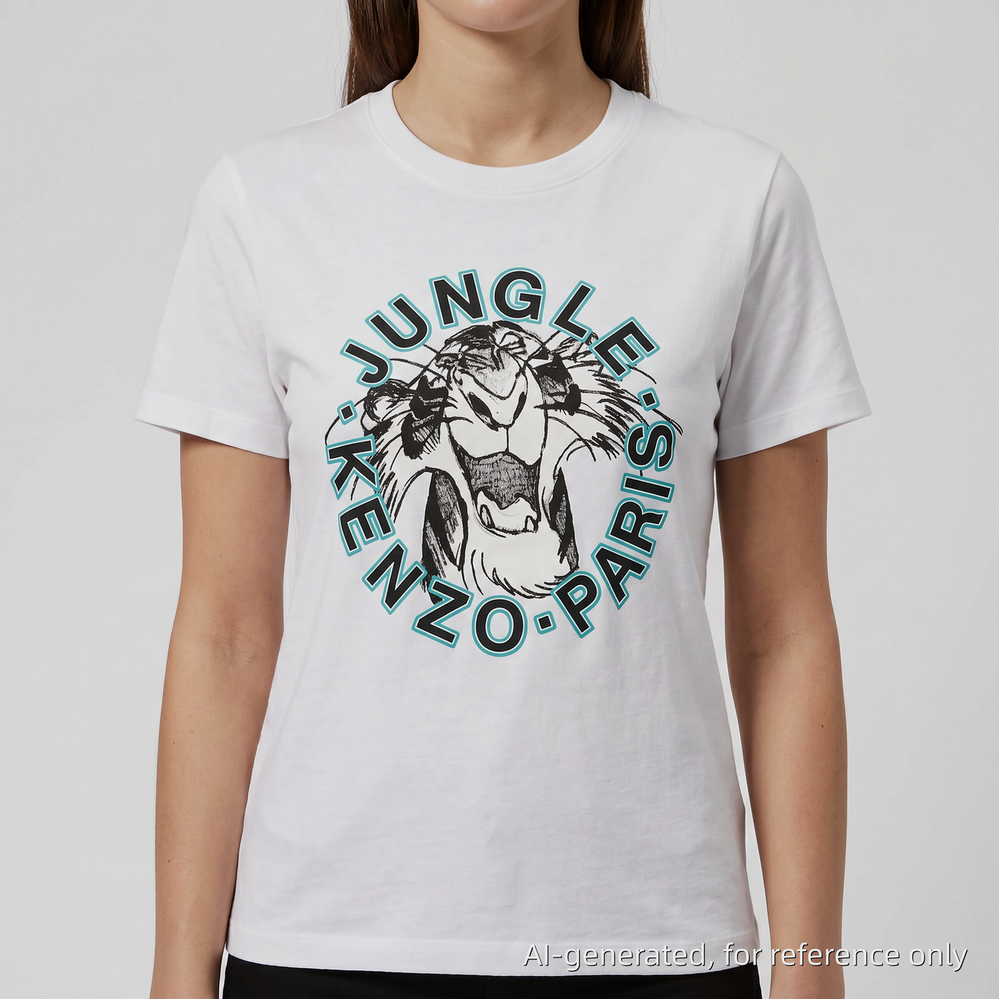 Kenzo White "Jungle Paris" Graphic T-Shirt Size M