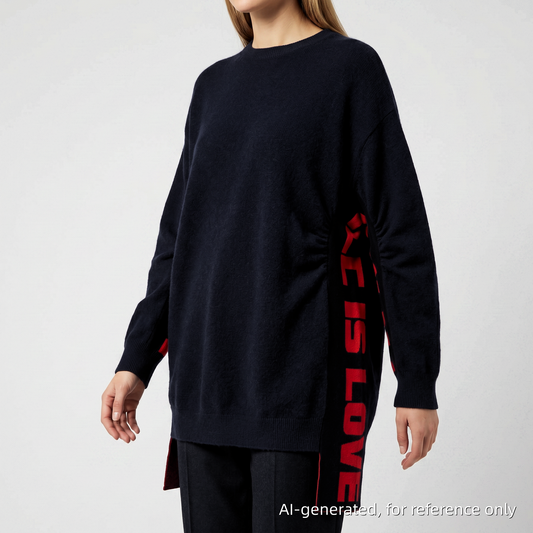 Stella McCartney Knit Sweater Size 40 Navy Blue/Red