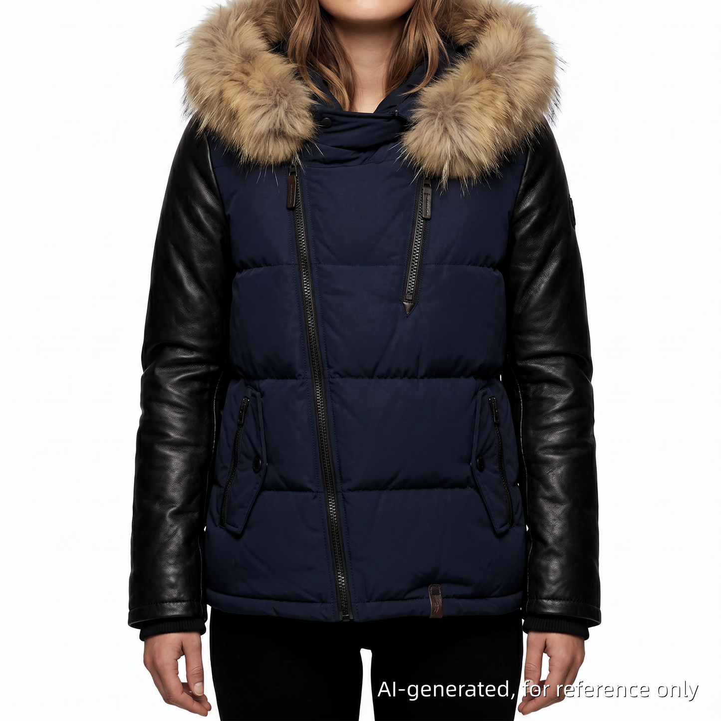 Rudsak Fur-Trimmed Down Jacket Size M Black