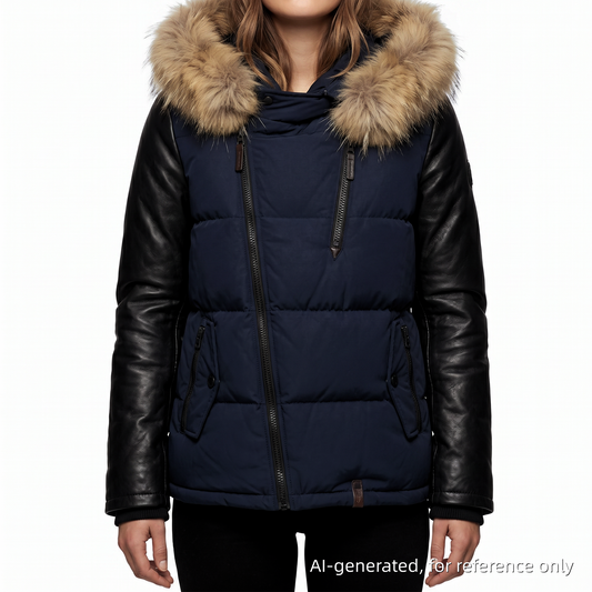 Rudsak Fur-Trimmed Down Jacket Size M Black