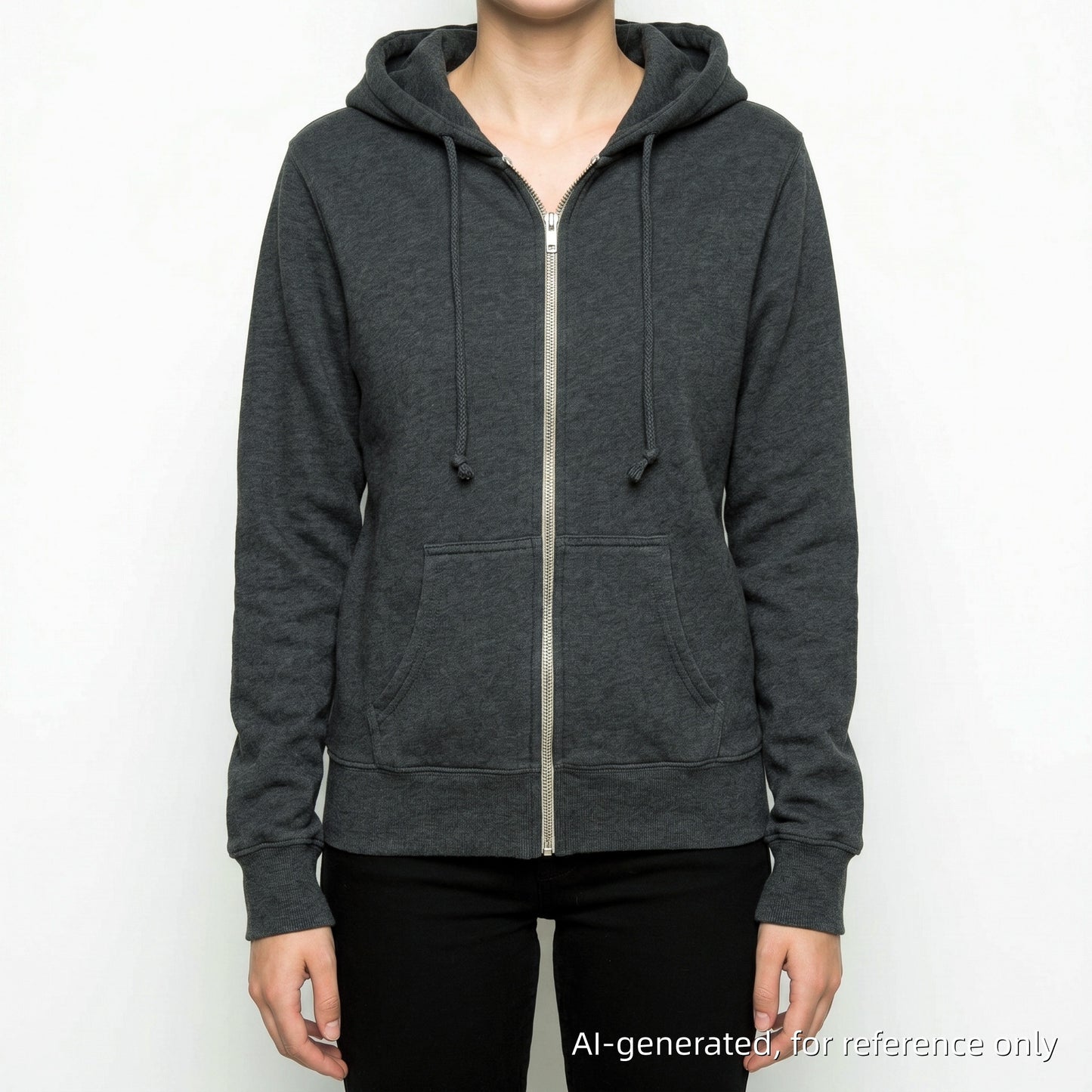 Brandy Melville Zip-Up Hoodie 160/84A Grey