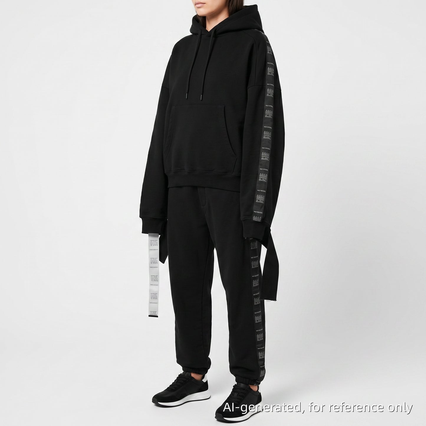 Vetements Black Logo Tape Hoodie & Track Pants Set