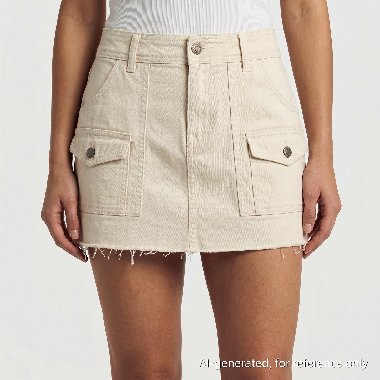 J. Galt Beige Cargo Mini Skirt Size S