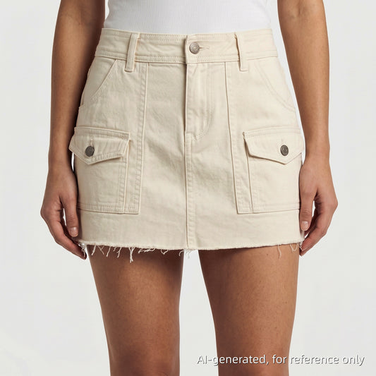 J. Galt Beige Cargo Mini Skirt Size S