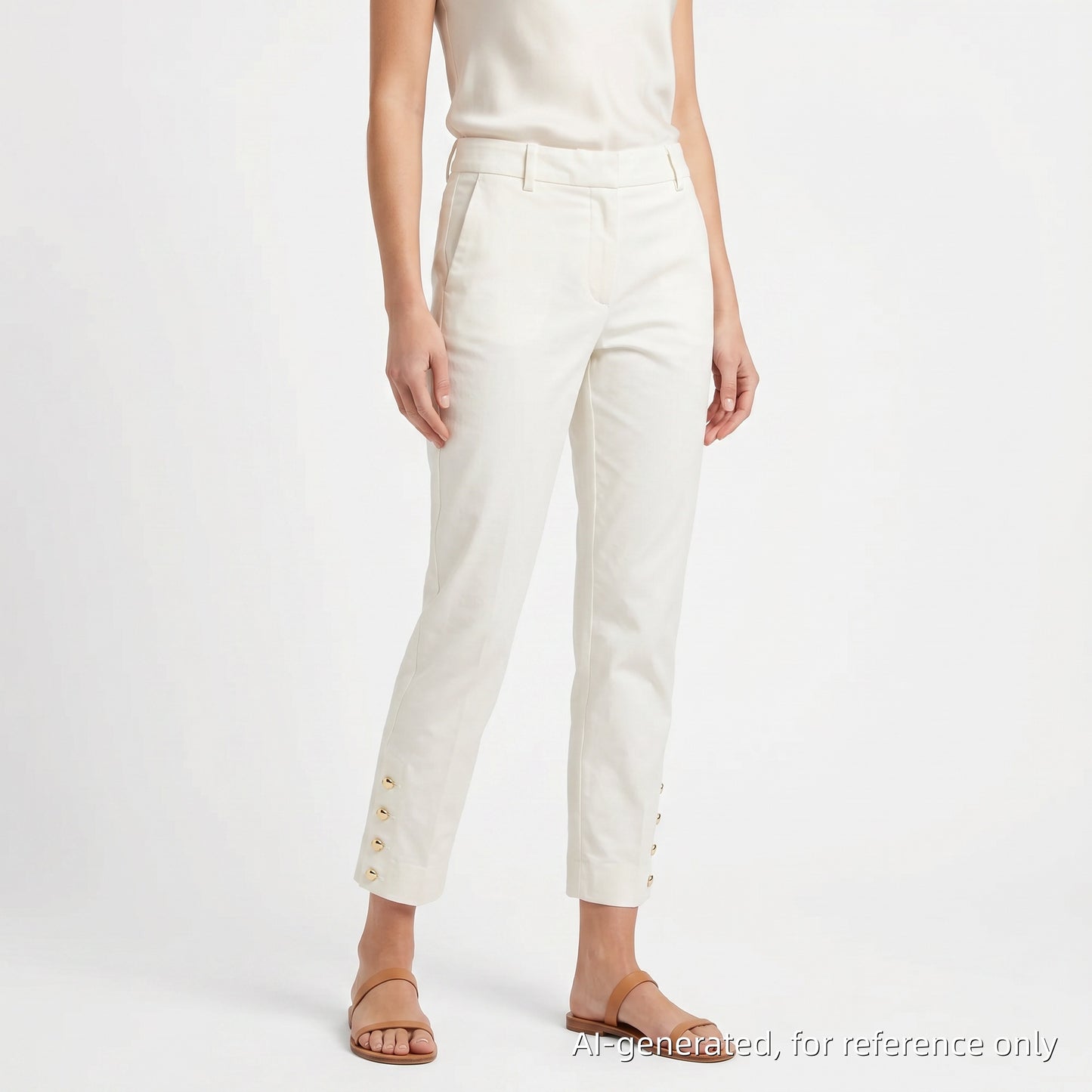 Max Mara White Cropped Trousers Size US 4