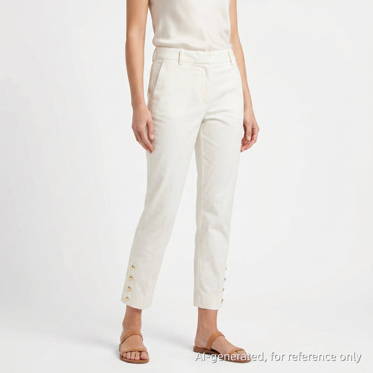 Max Mara White Cropped Trousers Size US 4