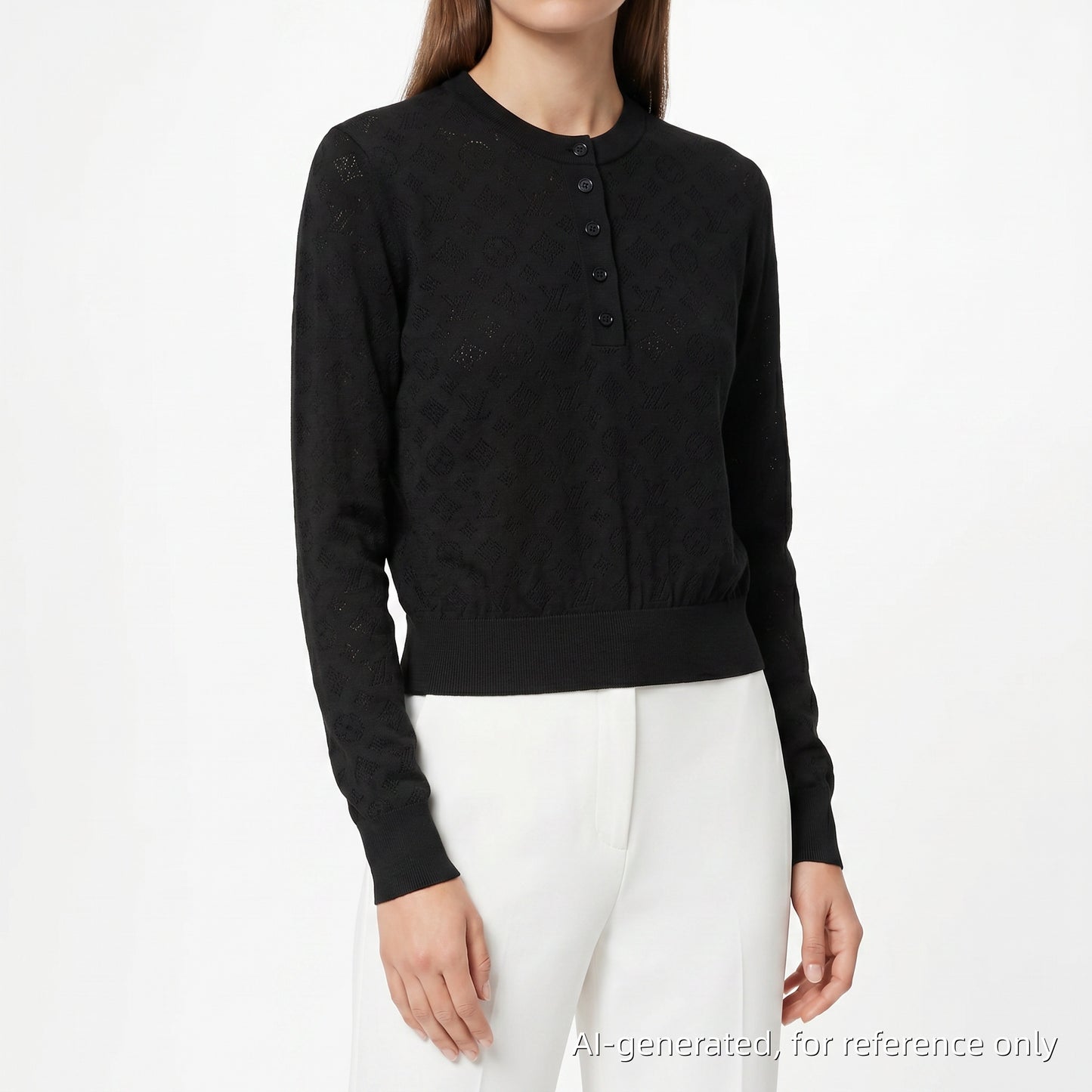 Louis Vuitton Monogram Knit Cardigan Size XS Black