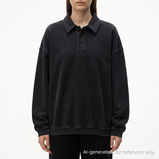 Alexanderwang Long Sleeve Polo Sweatshirt Size XS Black