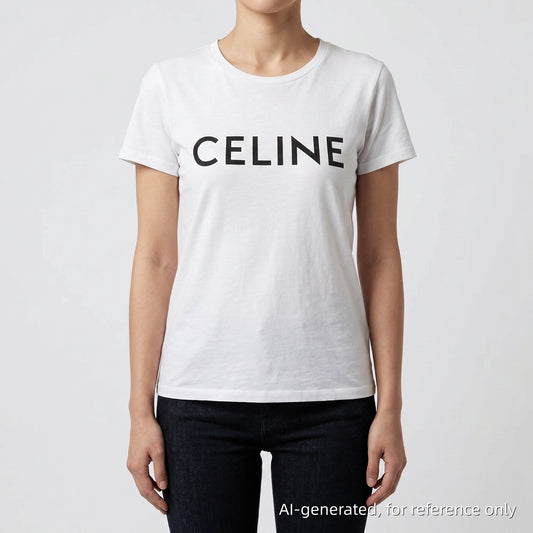 Celine Logo Print T-Shirt Size M White