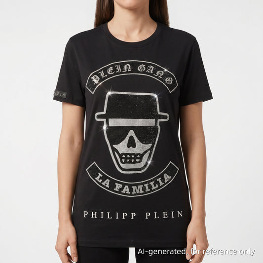 Philipp Plein Skull Embellished T-Shirt Size M