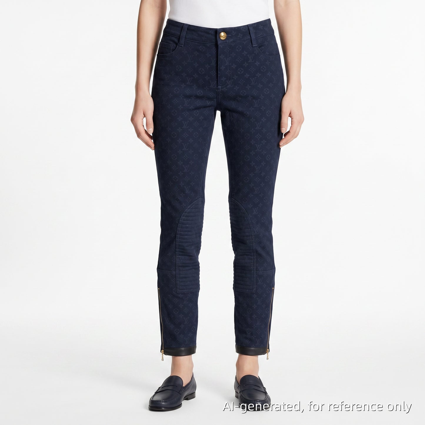 Louis Vuitton Monogram Navy Slim Fit Pants Size 36