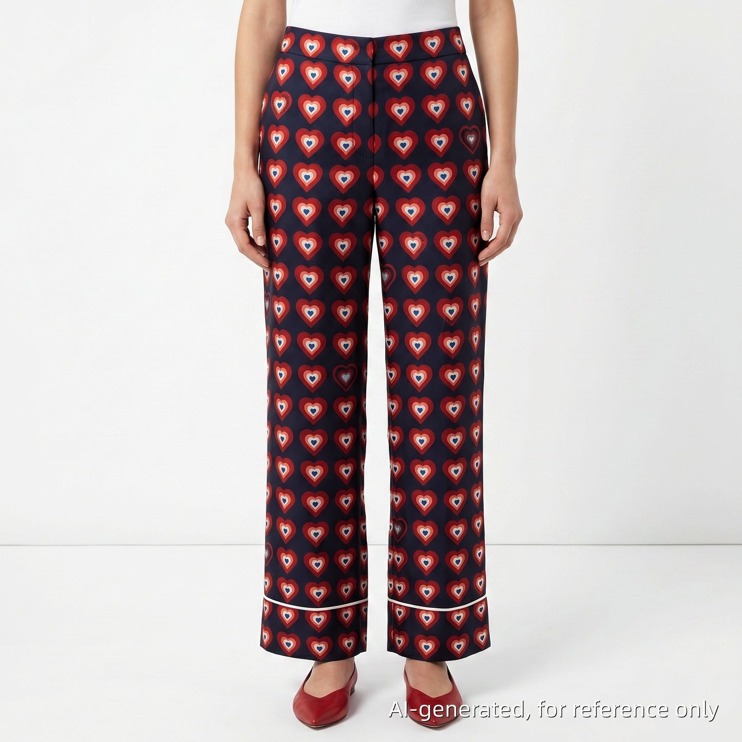 Fendi Heart Print Midi Pencil Pants Size 36