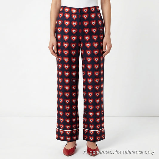 Fendi Heart Print Midi Pencil Pants Size 36