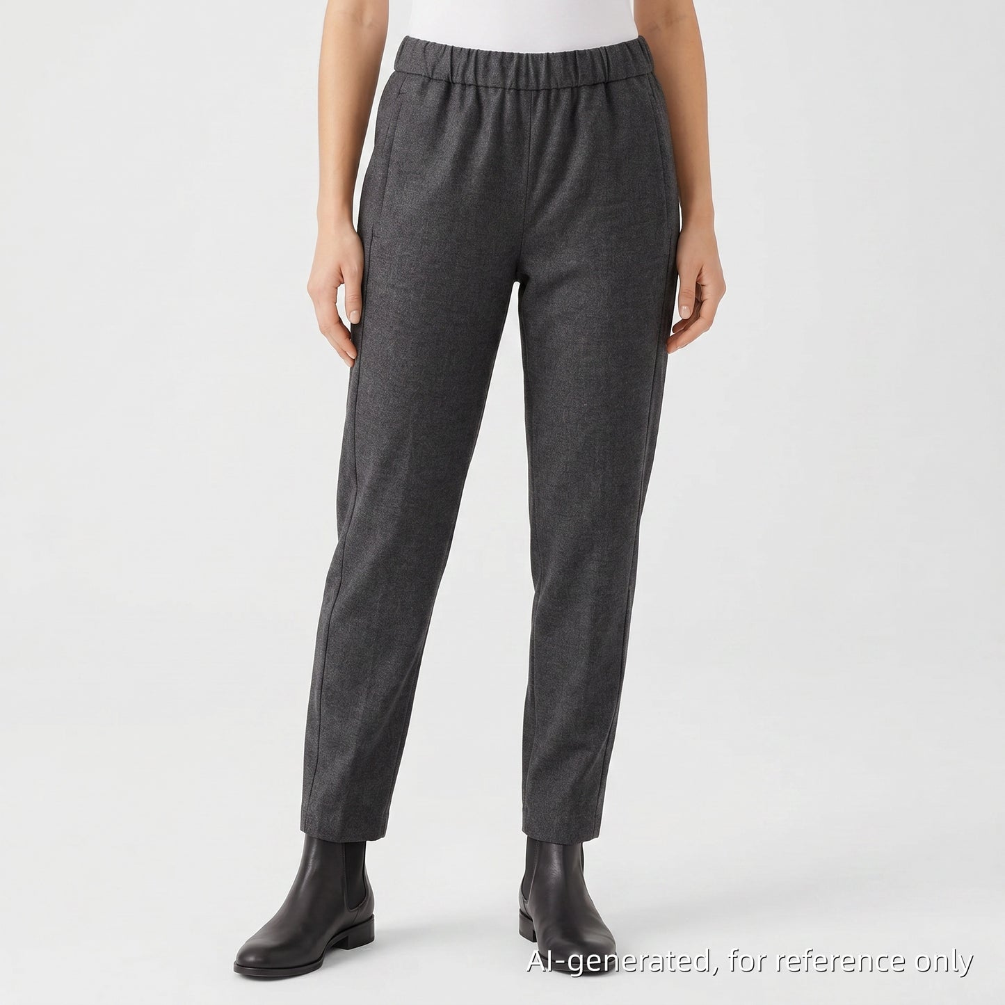 Theory Grey Elastic Waist Tapered Ankle Pants Size P/TP